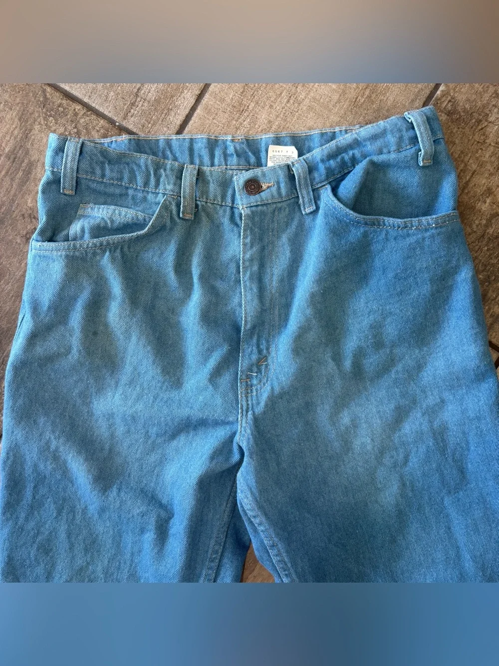 Vintage Levis With a Skosh More Room 34x30 White Tab Label USA Light Wash